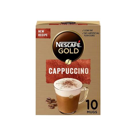 Nescafe gold cappuccino unsweetened taste 10 mugs