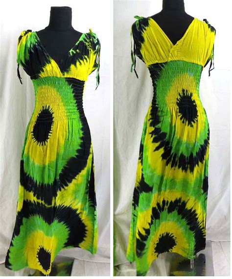 wholesale lot of 10 Bali rayon rasta dresses rasta tie dye hippie long dress | eBay