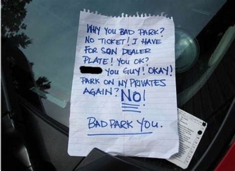 The 20 Best Passive Aggressive Parking Notes