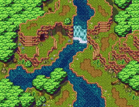 Gentle Forest - Pixel Art Tileset by Seliel the Shaper Secret Of Mana, Pixel Art Background ...