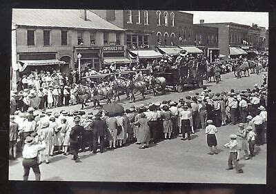 REAL PHOTO PITTSFIELD ILLINOIS DOWNTOWN STREET SCENE PARADE POSTCARD ...