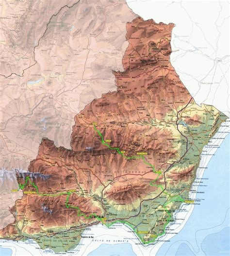 mapa físico de Almería | Espanha