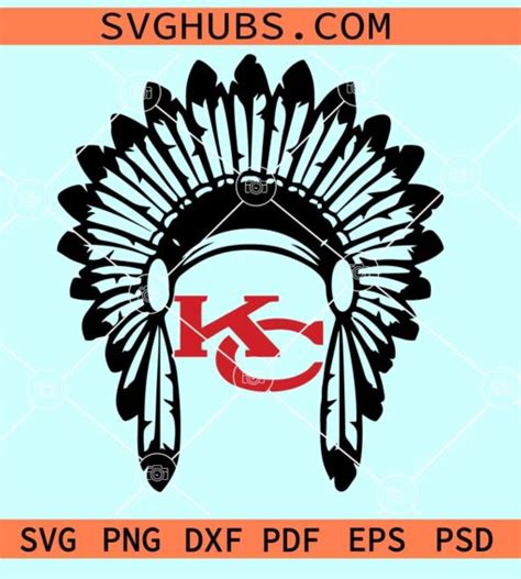 KC Chiefs headdress SVG, Chiefs Headdress Svg, Kansas City Chiefs Svg