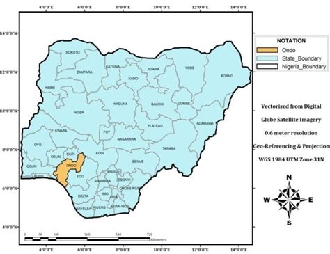 Map of Nigeria showing Akure and Ondo State (study location). Adapted... | Download Scientific ...