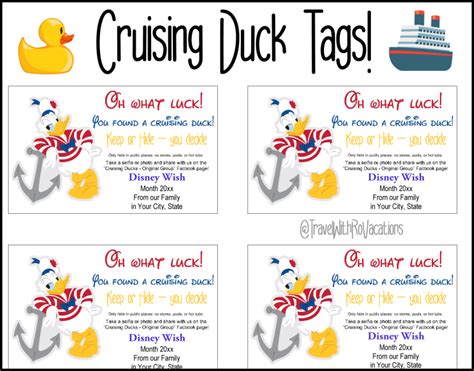 Cruise duck tags free printable – Artofit