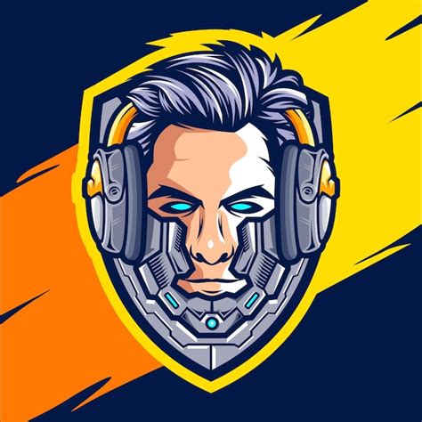 Premium Vector | Gamer cyborg 2 mascot full color esport logo design