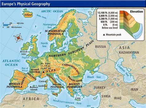 Physical Maps of Europe | Europe map, Map, Physical geography