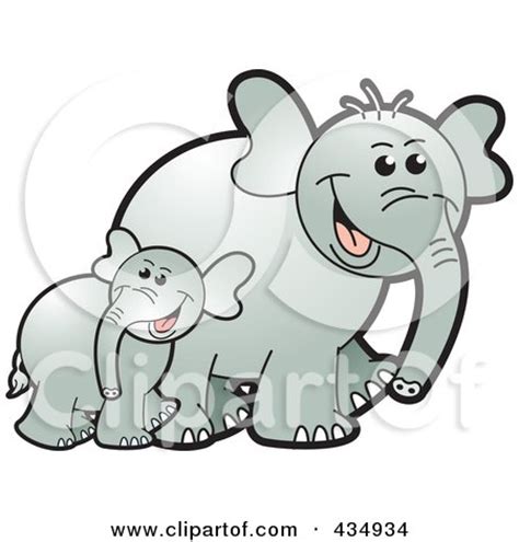 Royalty-Free (RF) Clipart Illustration of a Baby And Mother Elephant by ...