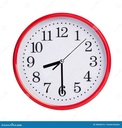 Half Past Eight on a Round Clock Face Stock Image - Image of arrow ...