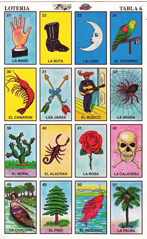 Tarjetas de lotería imprimibles, el juego completo de 10 tablas ...