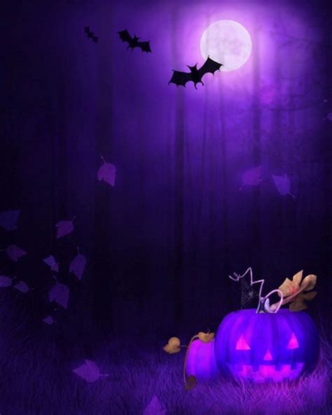 5x7ft Spooky Halloween Scary Forest Bats Pumpkins Full Moon Photography Backdrops Indoor Studio ...