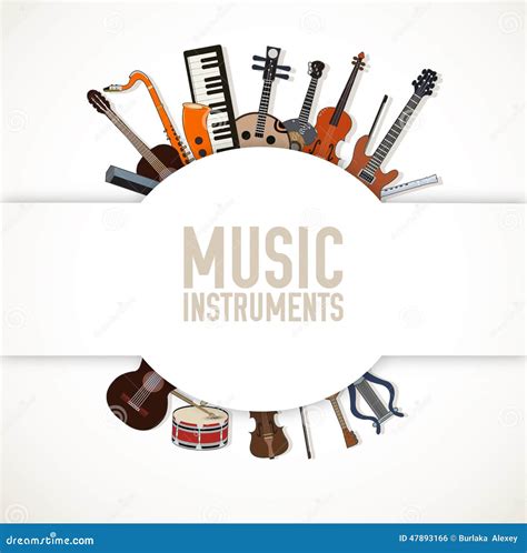 Flat Music Instruments Background Concept. Vector Stock Vector - Image ...