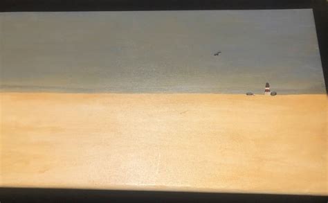 SANDY BEACH LIGHTHOUSE Original Minimalist Beach Scene 12 X 24 - Etsy