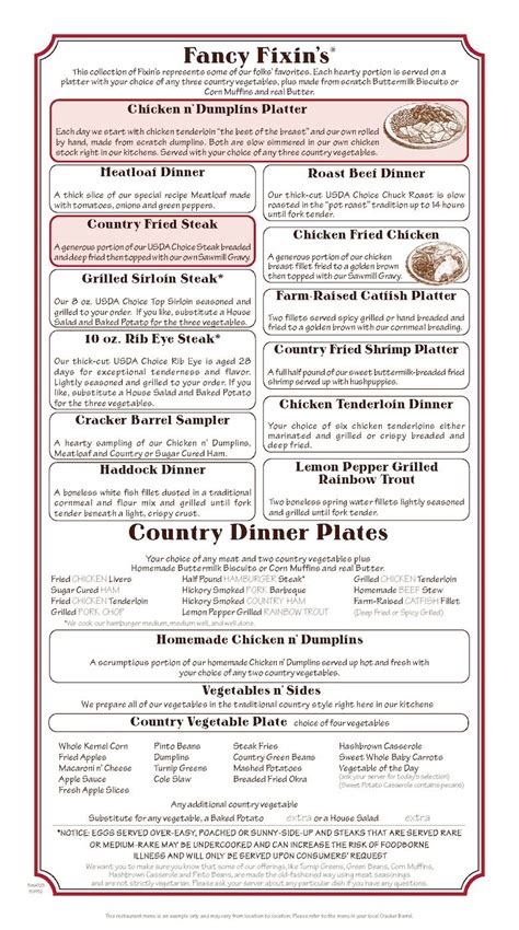 Cracker Barrel | Cracker barrel recipes, Cracker barrel menu, Cracker barrel store