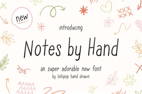 Notes by Hand (Handwritten Fonts, Note Fonts, Writing Fonts) By ...