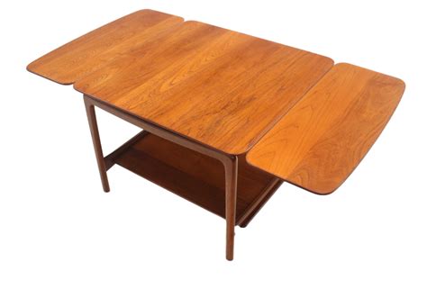 Peter Hvidt - Solid Teak Scandinavian Modern Drop-Leaf Side Table by ...