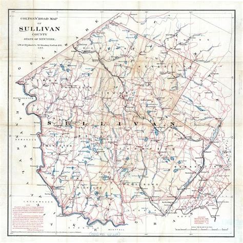 1891 Map of Sullivan County New York | Etsy | Sullivan county, Map, County