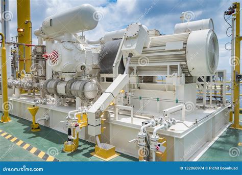 Gas Booster Compressor In Vapor Recovery Unit Of Oil And Gas Platform Royalty-Free Stock Image ...