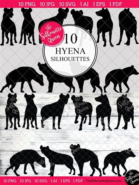 Hyena Silhouette Clipart Vector | Hyena, Clip art, Silhouette