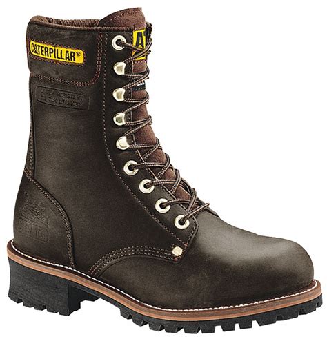 CAT Work Boots, Steel, Men, 10.5, M, 9inH, Brwn, PR - 34TT13|P88034 - Grainger