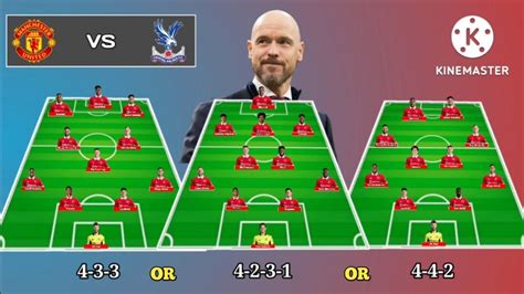 Manchester United vs Crystal Palace ~ Man United Line up 4-3-3 OR 4-2-3-1 OR 4-4-2 Formations ...