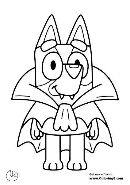 Bluey Halloween Coloring Pages