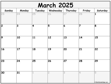 Free Calendar Template 2025 Monthly March Calendar - Brear Willyt