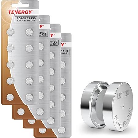 Amazon.com: Tenergy AG10 LR1130 Button Cell Batteries, 1.5V AG10 Battery for Watches ...