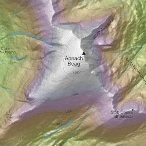 Aonach Mòr Aonach Beag Shaded Relief Map Topographic Map - Etsy