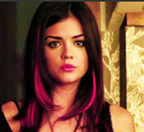 Lucy Hale Aria Montgomery pink hair Pretty Little Liars Red Highlights In Brown Hair, Brown Hair ...