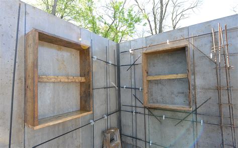 the little woods house: Window openings in 12" concrete wall