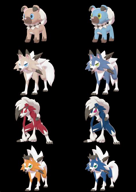 Rockruff family shiny comparison : r/TheSilphRoad