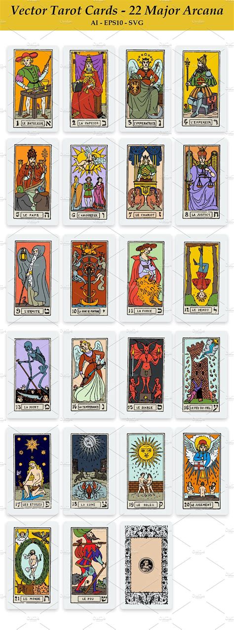 Vector Tarot Cards - 22 Major Arcana | Tarot cards major arcana, Major arcana, Tarot cards art