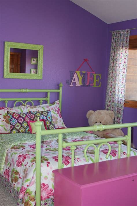 Purple, Green and Pink? | Purple room decor, Bed for girls room, Purple green bedrooms