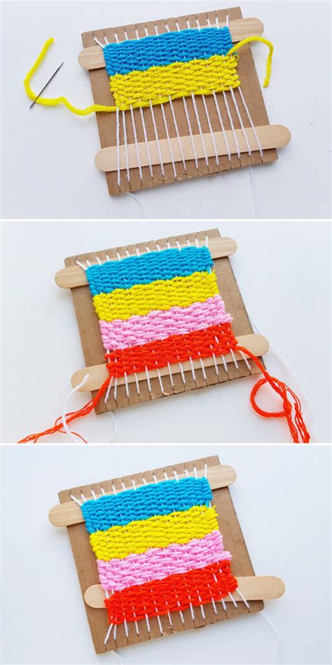 Weaving Ideas for Kids: Yarn Weaving on a Cardboard Loom