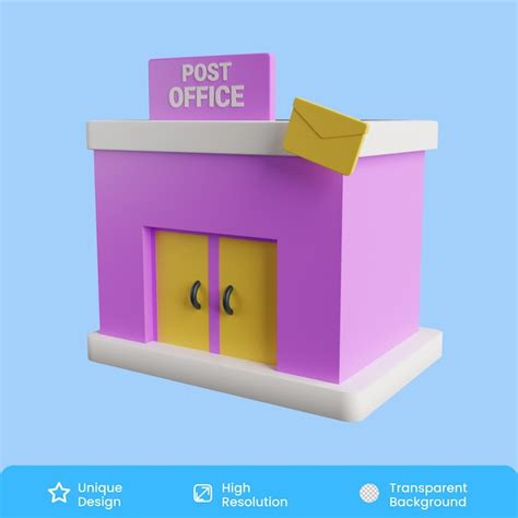 Premium PSD | Post Office 3D Illustration