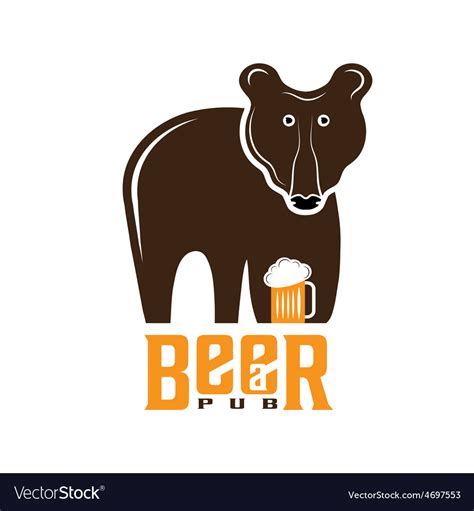 Bear beer concept design template Royalty Free Vector Image