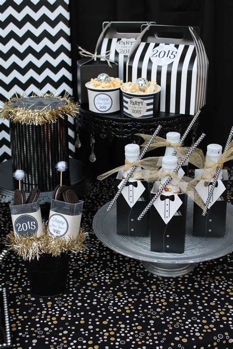 NYE party New Year's Party Ideas | Photo 15 of 16 | Black party decorations, White party theme ...