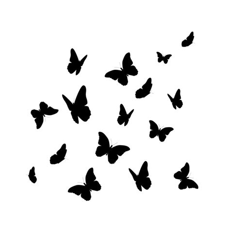 Beautifil Butterfly Silhouette Isolated on White Background Vector Illustration 4562203 Vector ...