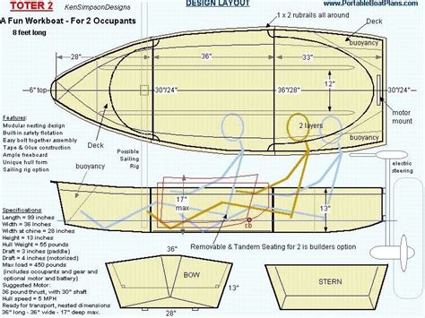 the plans for a wooden boat are shown in this image, with instructions to make it