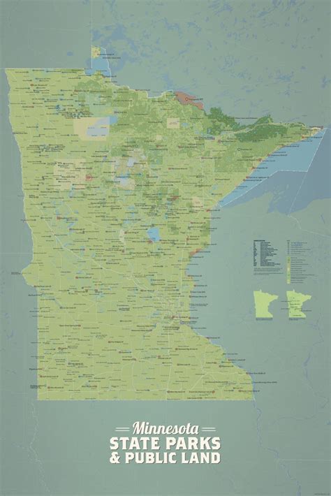 Minnesota State Parks & Public Land Map 24x36 Poster | Best Maps Ever ...