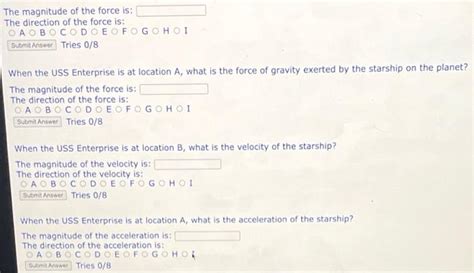 Solved Captain Kirk. places the starship USS Enterprise | Chegg.com