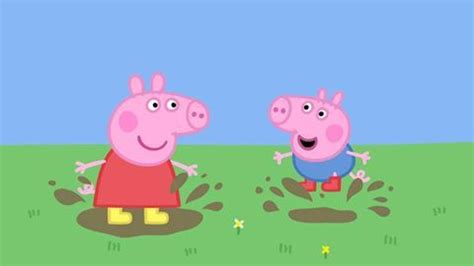 Peppa Pig and George love jumping in muddy puddles! | Peppa pig wallpaper, Peppa pig memes ...