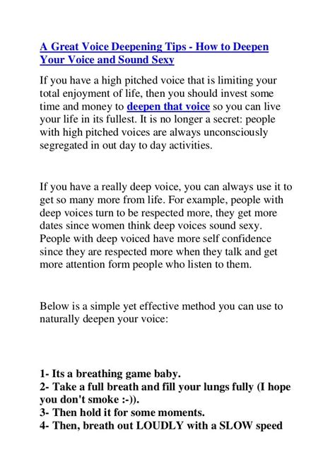 A great voice deepening tips how to deepen your voice and sound sexy