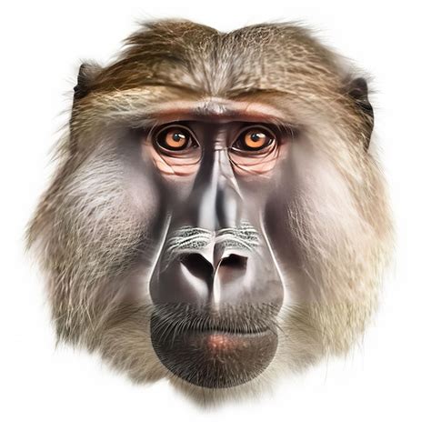 Premium AI Image | A drawing of a baboon's face with a white background.