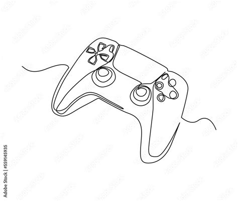 Continuous one line drawing of Game controller. Gamepads line art ...