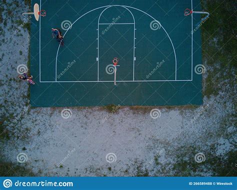 Aerial View of a Basketball Court Editorial Stock Photo - Image of ...