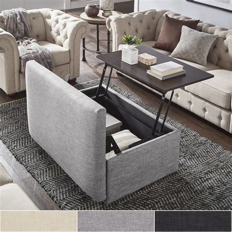 Shop Landen Lift Top Upholstered Storage Ottoman Coffee Table by iNSPIRE Q Artisan - Overstock ...