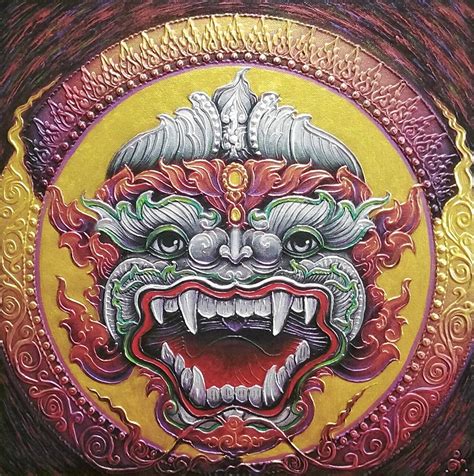 Lord Hanuman Painting - Traditional Thai Art For Sale | Royal Thai Art