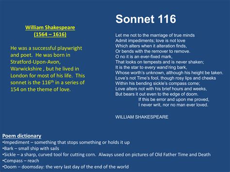 🌱 Sonnet 116 poem analysis. Shakespeare’s Sonnets Sonnet 116 Summary ...